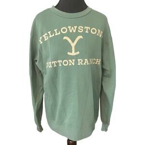 Yellowstone Dutton Ranch Logo Crewneck Sweatshirt‎ Green XS TV Beth Dutton